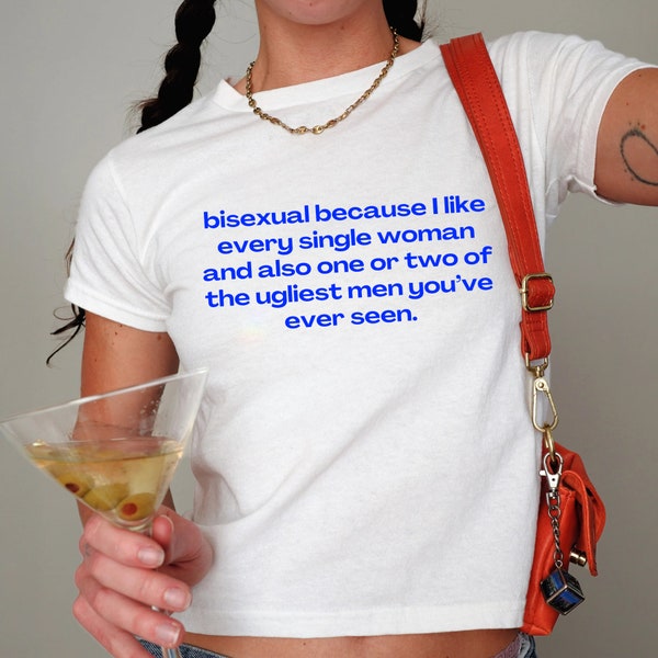 Bisexuell Slogan Baby T-Shirt 90er Jahre Stil Unisex Tshirt Frauen lustig Meme Shirt Y2k Anfang 2000er Jahre Ästhetik Frauen lustig Tshirt LGBTQ Tshirt