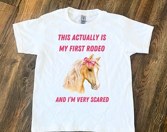 My First Rodeo baby tee 90s style tshirt meme tshirt weird tshirt y2k aesthetic funny tshirt soft girl tshirt parody 2000s gift cowgirl