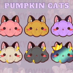 10 Pumpkin Cat Badges | Custom Sub / Bit Badges for Twitch / Discord |Streamers | Cute Gaming Icons | Digital Badges | Twitch Badges
