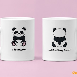 Panda mug, Funny mug, Gift for him, Gift for her, Panda lover, I love you mug