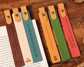 Marque-page en cuir personnalisé, cadeau gravé pour amateur de livres, cadeau de lecteur, cadeau de mariage ou d'anniversaire
