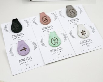 Marcapáginas magnético de cuero personalizado: regalo grabado para amantes de los libros