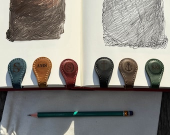 Personalized Leather Magnetic Bookmark: Handmade Reader Gift