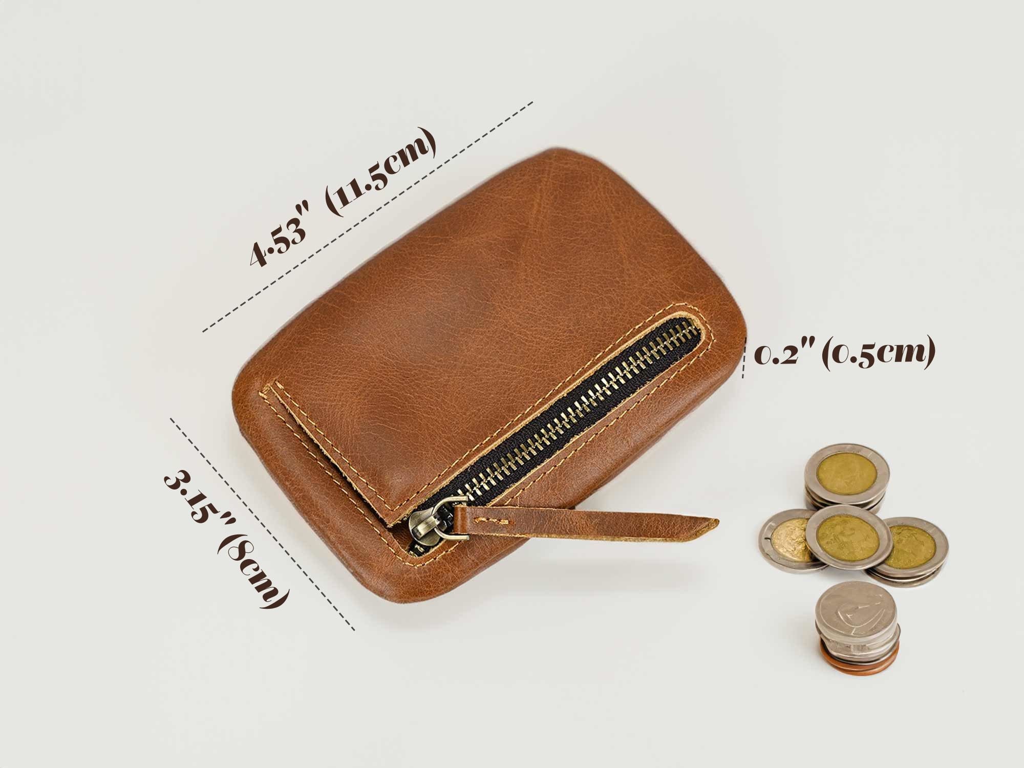 Personalized Leather Rosary Pouch: Zippered Coin Purse, Religious Gift