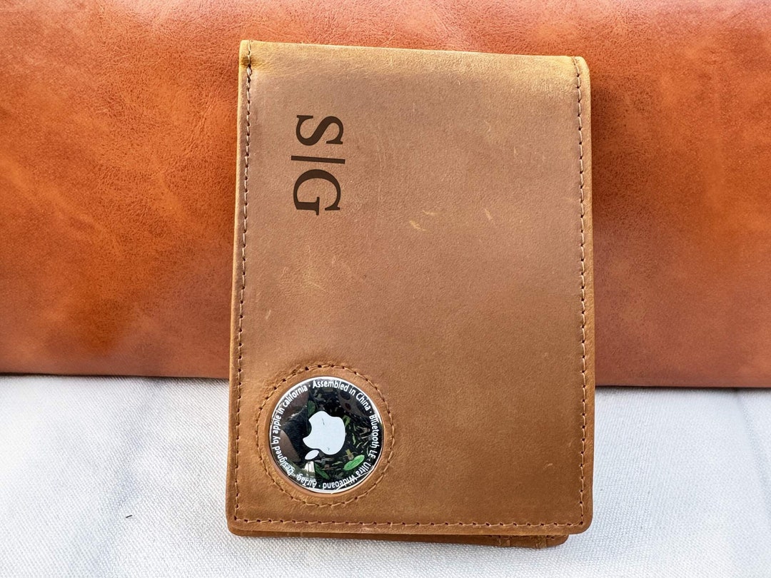 Personalized Leather AirTag Wallet, Apple Air Tag Wallet, Custom Wallet