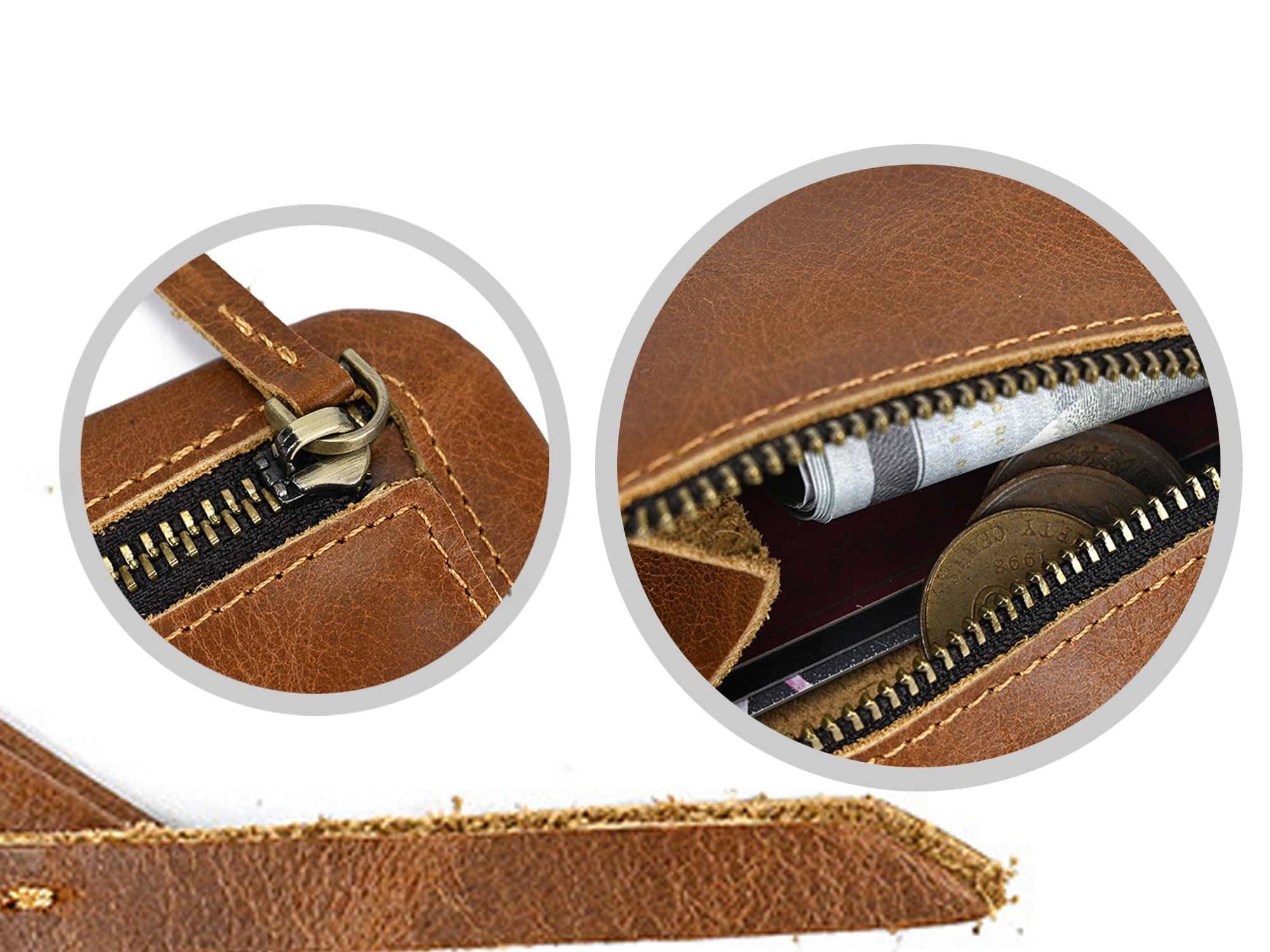 Personalized Leather Rosary Pouch: Zippered Coin Purse, Religious Gift
