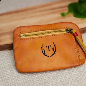 Pochette pour chapelet en cuir personnalisée, porte-monnaie, pochette en cuir à fermeture éclair, porte-cartes de crédit, cadeau de première communion, cadeau pour maman