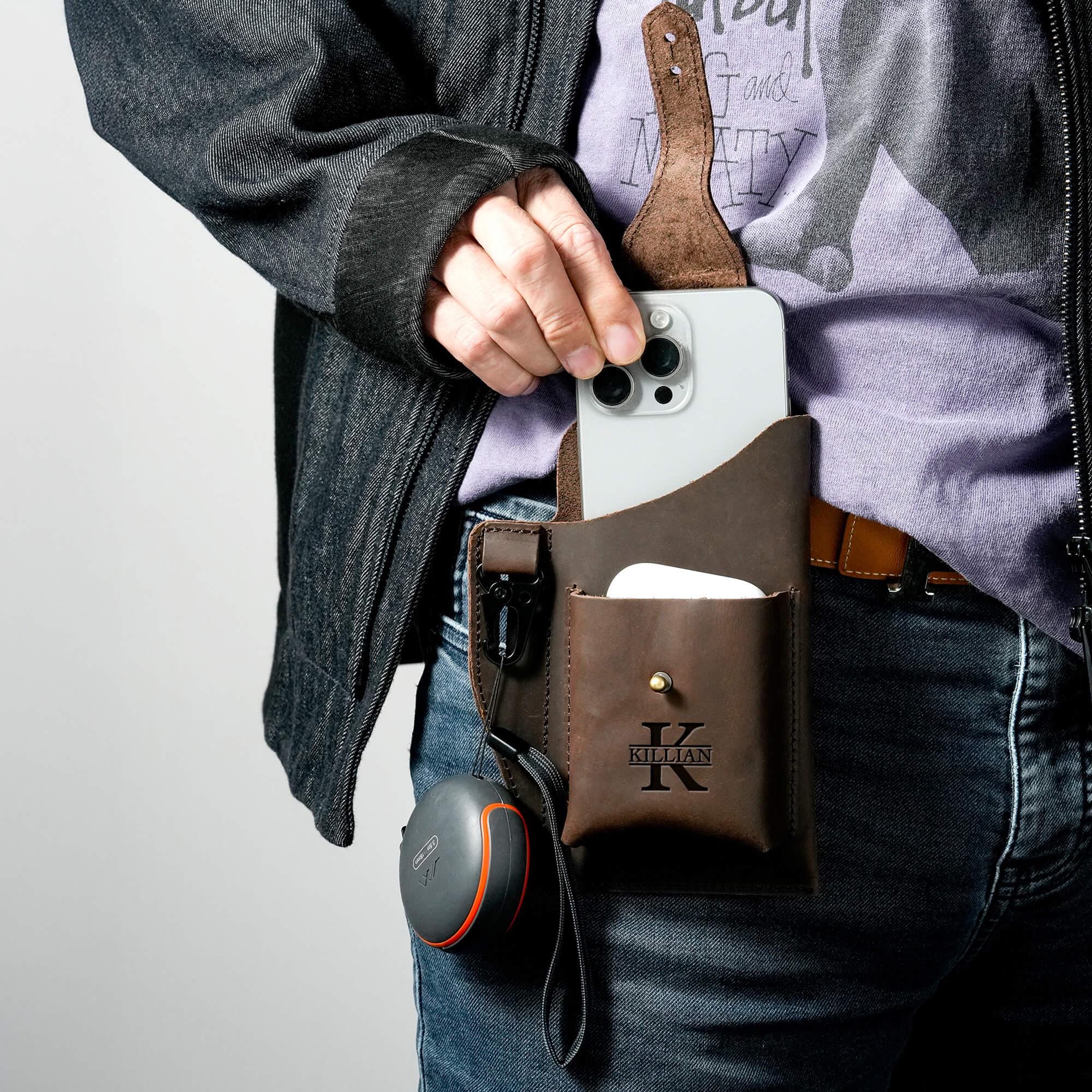 Sac Ceinture Téléphone Portable Homme 6.9 Pouces - Étui Denim Clip Randonnée Pratique