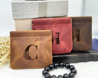 Personalized Leather Rosary Pouch: Engraved Pocket Case, Catholic Gift