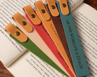Marcapáginas de cuero personalizado para amantes de los libros, accesorios para libros, regalo de biblioteca