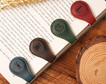 Personalized Magnetic Leather Bookmark – Custom Engraved Gift for Readers, Teacher Gift, Christmas Stocking Stuffer,