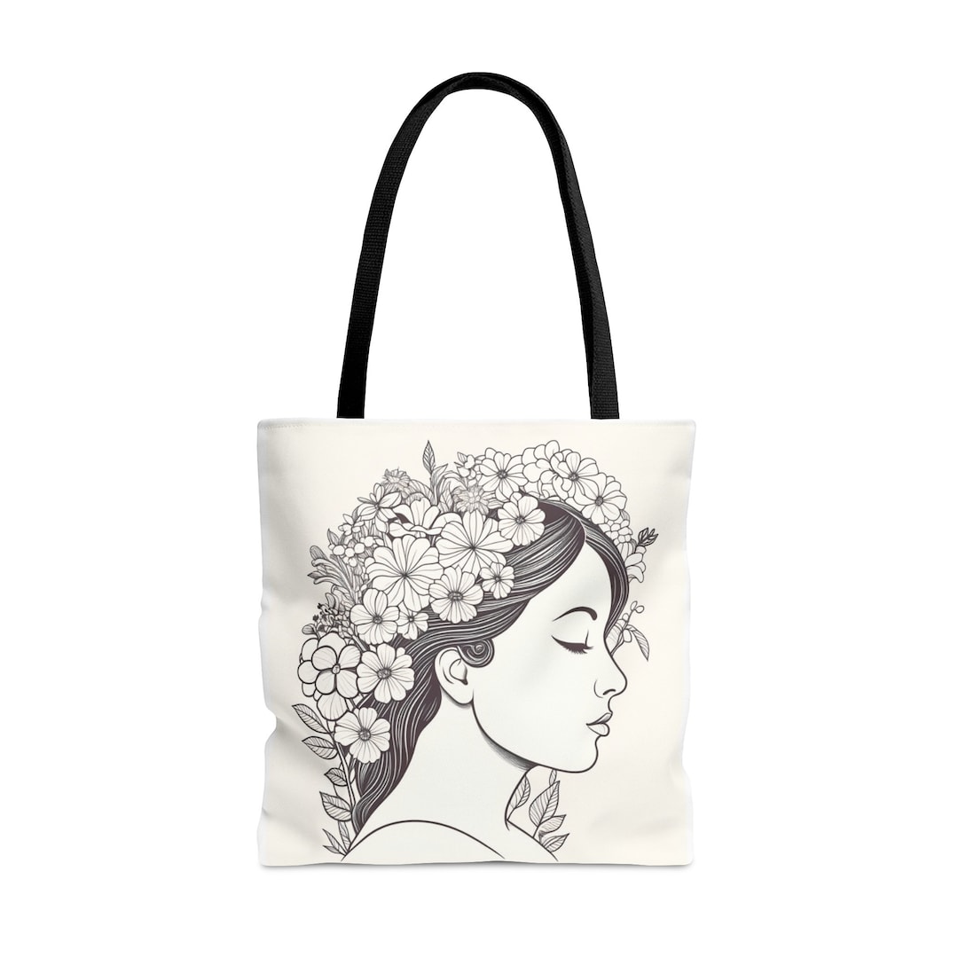 Flowers in My Head Tote Bag Etsy