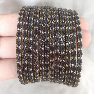 12 Glass Bangles BLACK Color Women Fashion Bangles Accessories Glass Bangles for Women and Girls