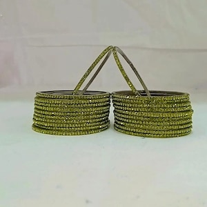12 Glass Bangles Mehandi Color Women Fashion Bangles Accessories Glass Bangles for Women and Girls