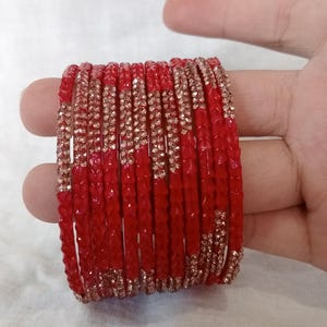 12 pulseras de cristal color fresa, accesorios de moda para mujer, pulseras de cristal para mujeres y niñas.