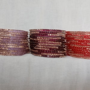 12 Glass Bangles Wine purple And tomato Color Women Fashion Bangles Accessories Glass Bangles for Women and Girls