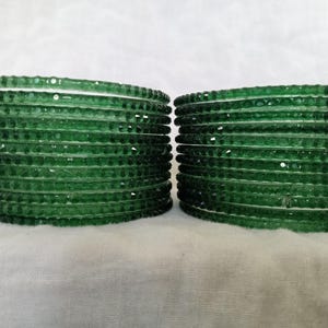 12 glazen armbanden donkergroene kleur damesmode armbanden accessoires glazen armbanden voor dames en meisjes