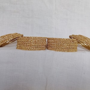 12 Glass Bangles GOLDEN Color Women Fashion Bangles Accessories Glass Bangles for Women and Girls