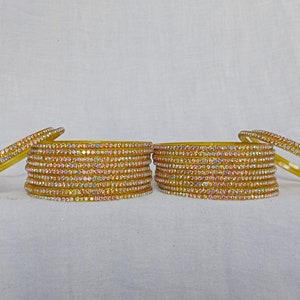12 Glas Armreifen Gelb Farbe Frauen Mode Armreifen Zubehör Glas Armreifen für Frauen und Mädchen
