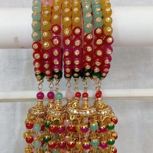 4 Glass Bangles Multi Color Women Fashion Bangles Accessories Glass Bangles for Women and Girls