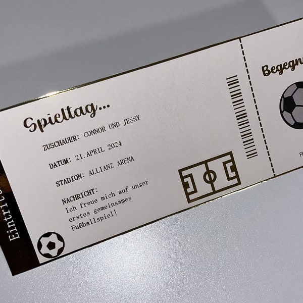 Eintrittskarte Fußball personalisiert I Ticket I Rubbel-Ticket I Stadion Geschenk I Gutschein Geburtstag I Stadionticket Fußballspiel