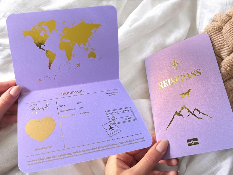 KOKO&LORA® Travel Voucher - Passport With Scratch Sticker - For Writing - View #3