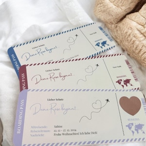 Buono di viaggio carta d'imbarco personalizzata I vari colori | Gratta e vinci | Buono viaggio | Biglietto aereo per vacanza I Regalo passaporto