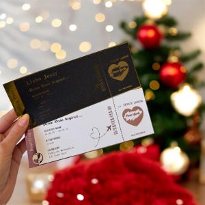 Buono di viaggio carta d'imbarco personalizzata I vari colori | Gratta e vinci | Buono viaggio | Biglietto aereo vacanza I carta madreperla laminata