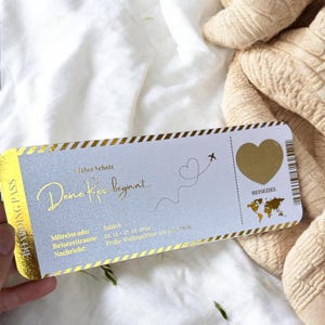 BIANCO LUCIDO: Voucher di viaggio carta d'imbarco | Gratta e vinci | Buono viaggio | Biglietto aereo per le vacanze I Carta madreperla laminata I Biglietto aereo