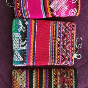 Mexican Handmade Woven Coin Purse or Pouch 3 pieces