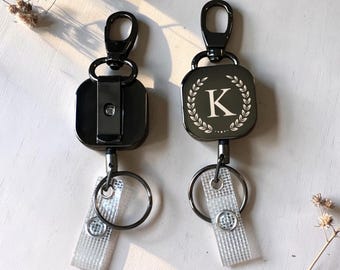 Gepersonaliseerde intrekbare badgehouder, badgehaspel met staalkoord, medische badgehouder, dokterscadeau, cadeau collega, houder bedrijfs-ID