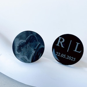 Personalized Wedding Cuff Links for Groom, Custom Photo Cufflinks for Him, Groomsmen CuffLinks, Father Of The Bride Gift,  Wedding Gifts