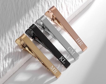 Fermacravatta personalizzato, fermacravatta con incisione personalizzata, spilla da cravatta per matrimonio per sposo o testimoni, regalo di San Valentino, regalo per la festa del papà, anniversario