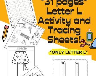 Letter L Tracing and Activity Worksheets! **Only Letter L**