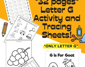 Letter G Tracing and Activity Worksheets! **Only Letter G**