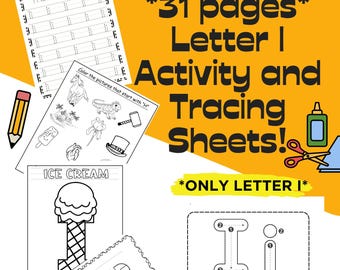 Letter I Tracing and Activity Worksheets! **Only Letter I**