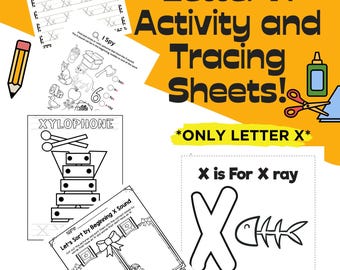 Letter X Tracing and Activity Worksheets! **Only Letter X**