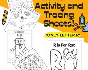 Letter R Tracing and Activity Worksheets! **Only Letter R**