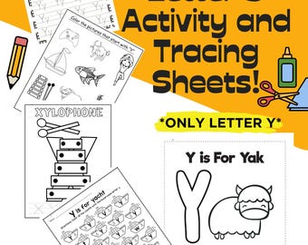 Letter Y Tracing and Activity Worksheets! **Only Letter Y**