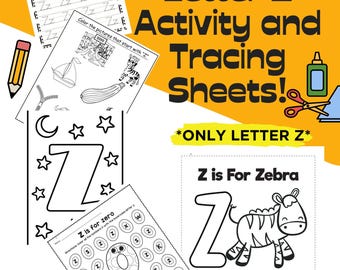 Letter Z Tracing and Activity Worksheets! **Only Letter Z**