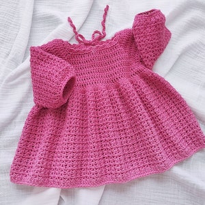 Crochet Baby Dress Pattern, Long Sleeve, 0-4 Years (PDF Pattern) image 9