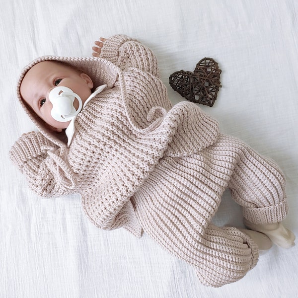 Crochet patterns: baby sweater, hat and pants - cozy baby set