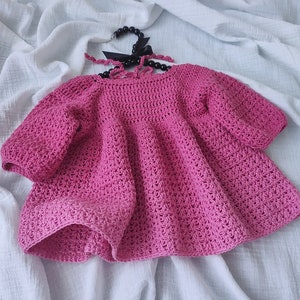 Crochet Baby Dress Pattern, Long Sleeve, 0-4 Years (PDF Pattern) image 7