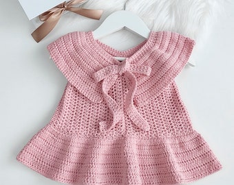 Baby dress Crochet pattern, flounce dress - baby, toddler sizes. ONLY IN ENGLISH