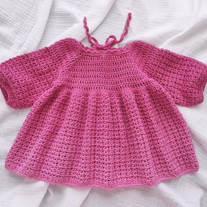 Crochet Baby Dress Pattern, Long Sleeve, 0-4 Years (PDF Pattern) image 6
