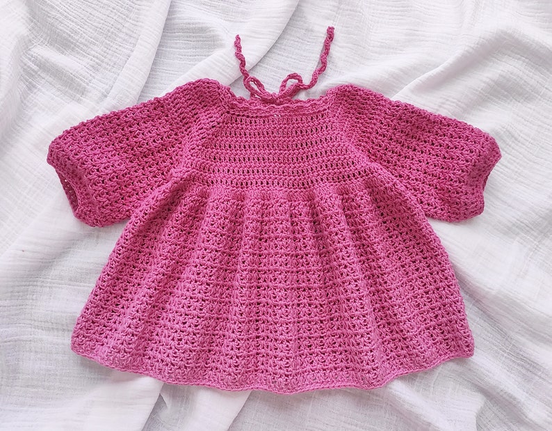 Crochet Baby Dress Pattern, Long Sleeve, 0-4 Years (PDF Pattern) image 6