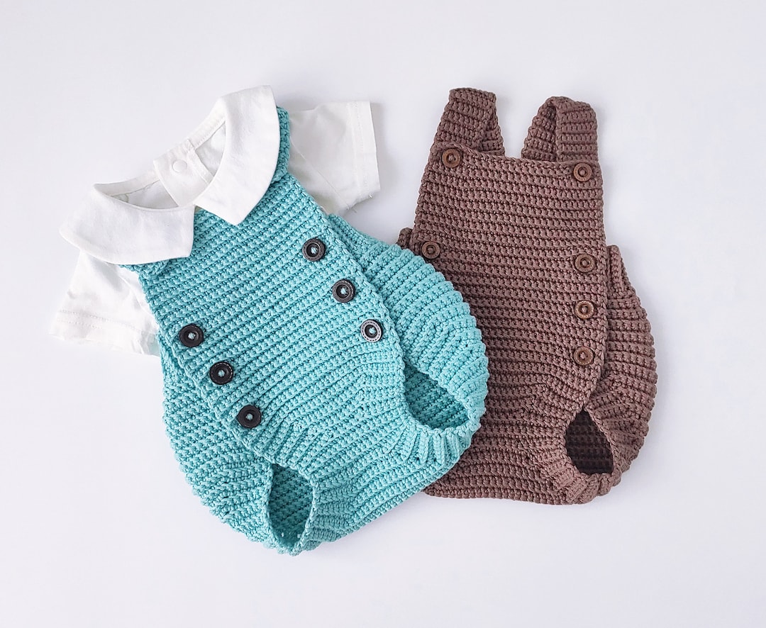 Crochet Pattern Baby Romper, 5 Size Newborn to 12 Months. ONLY IN ENGLISH