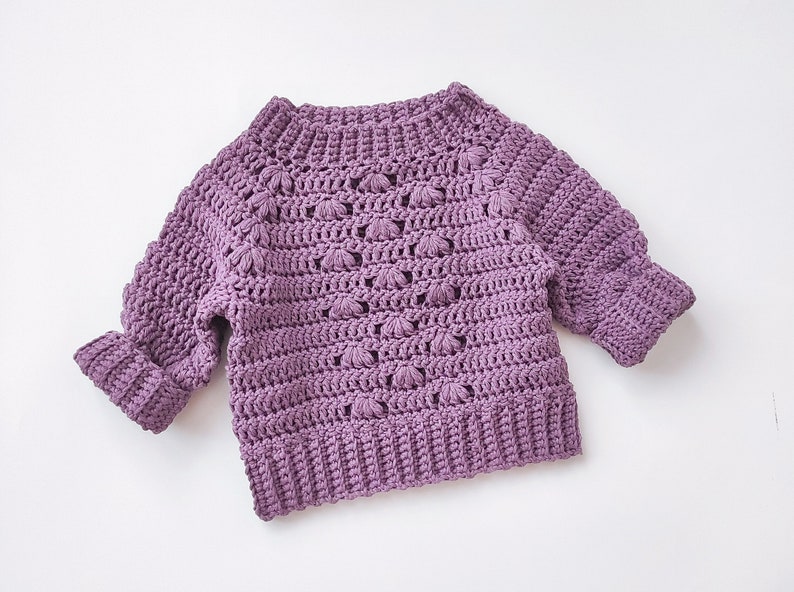 Crochet Pattern Baby Jumper, Crochet Baby Girl Sweater Size 06 Months