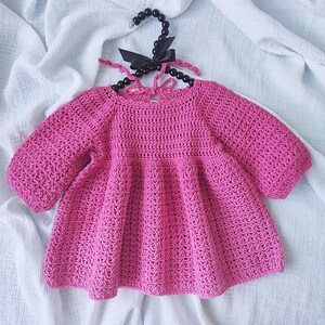 Crochet Baby Dress Pattern, Long Sleeve, 0-4 Years (PDF Pattern) image 8