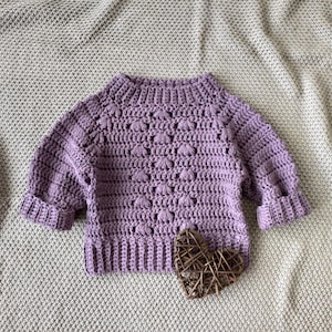 Crochet pattern baby sweater, sizes 0-6 months to 7-8 years. ONLY IN ENGLISH
